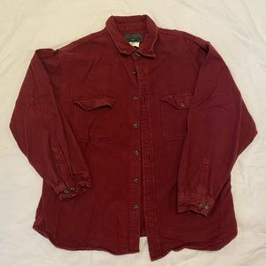 Men’s red casual button down shirt